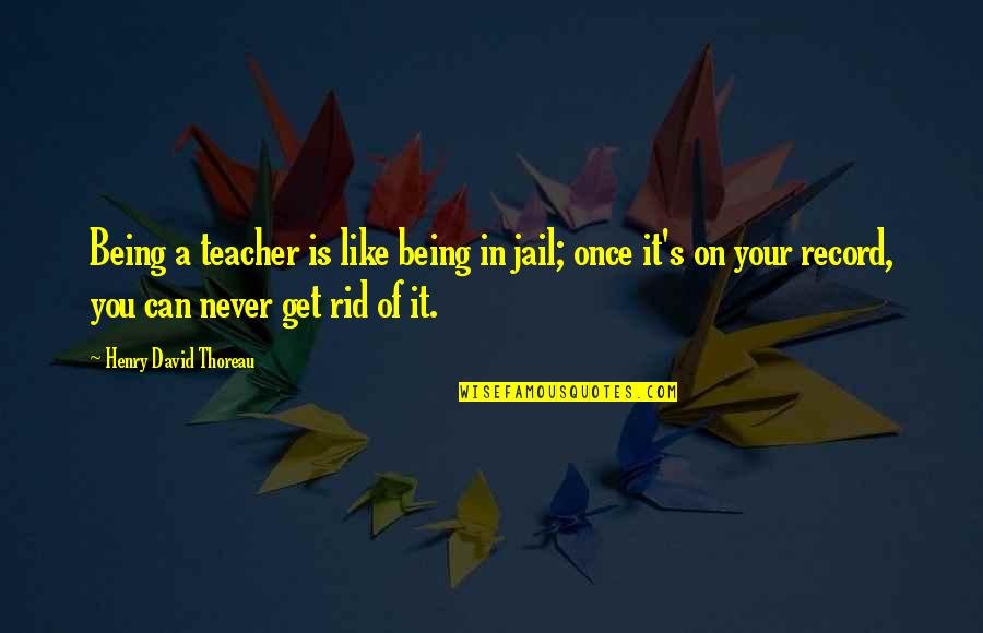Never Like You Quotes By Henry David Thoreau: Being a teacher is like being in jail;