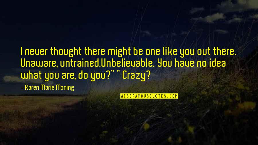 Never Like You Quotes By Karen Marie Moning: I never thought there might be one like