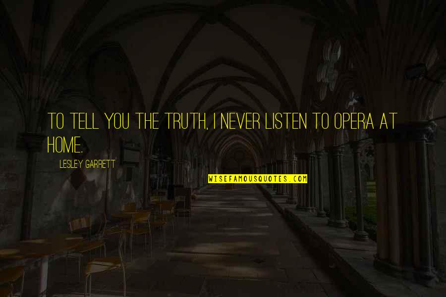Never Listen Quotes By Lesley Garrett: To tell you the truth, I never listen