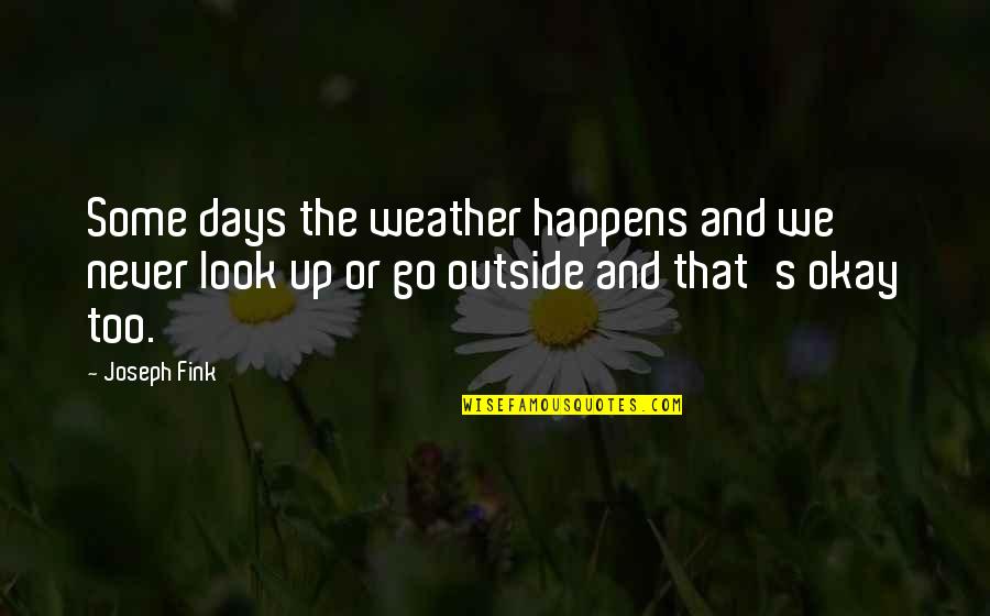 Never Look Quotes By Joseph Fink: Some days the weather happens and we never
