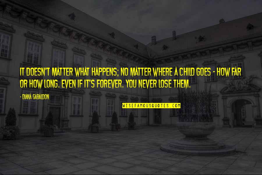 Never Lose The Child In You Quotes By Diana Gabaldon: It doesn't matter what happens; no matter where Never Lose The Child In You Quotes By Diana Gabaldon: It doesn't matter what happens; no matter where