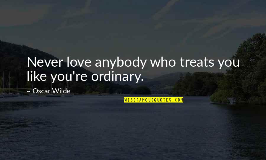 Never Love Anybody Quotes By Oscar Wilde: Never love anybody who treats you like you're