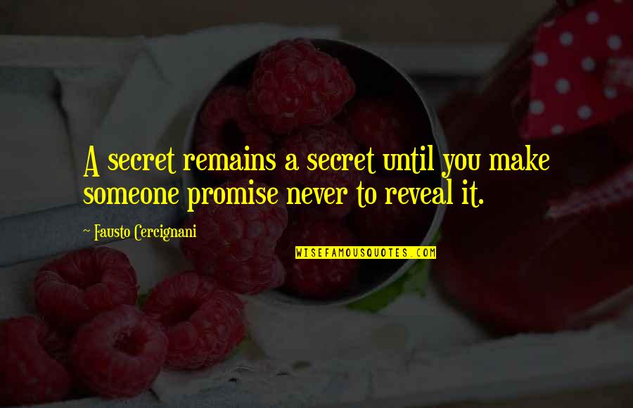 Never Make A Promise Quotes By Fausto Cercignani: A secret remains a secret until you make
