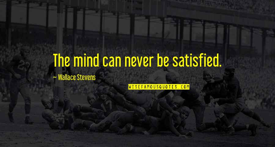 Never Mind Quotes By Wallace Stevens: The mind can never be satisfied.