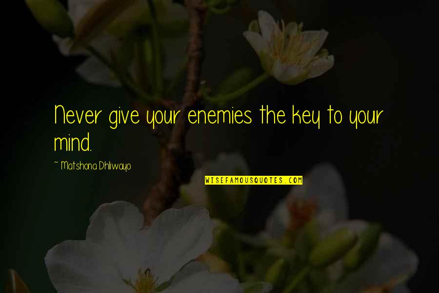 Never Mind Quotes Quotes By Matshona Dhliwayo: Never give your enemies the key to your