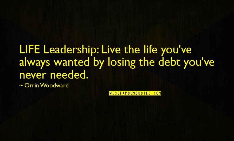 Never Needed You Quotes By Orrin Woodward: LIFE Leadership: Live the life you've always wanted