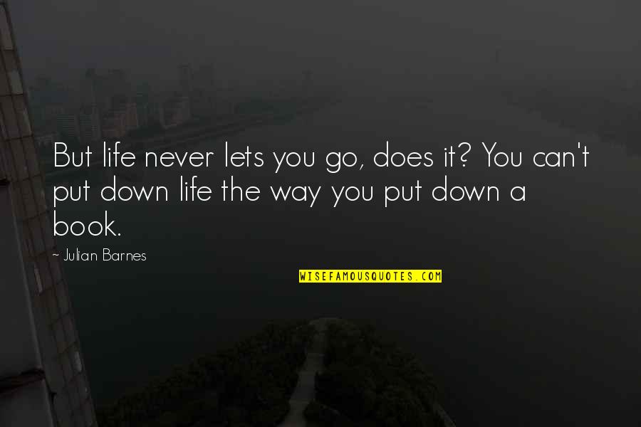 Never Put Down Quotes By Julian Barnes: But life never lets you go, does it?