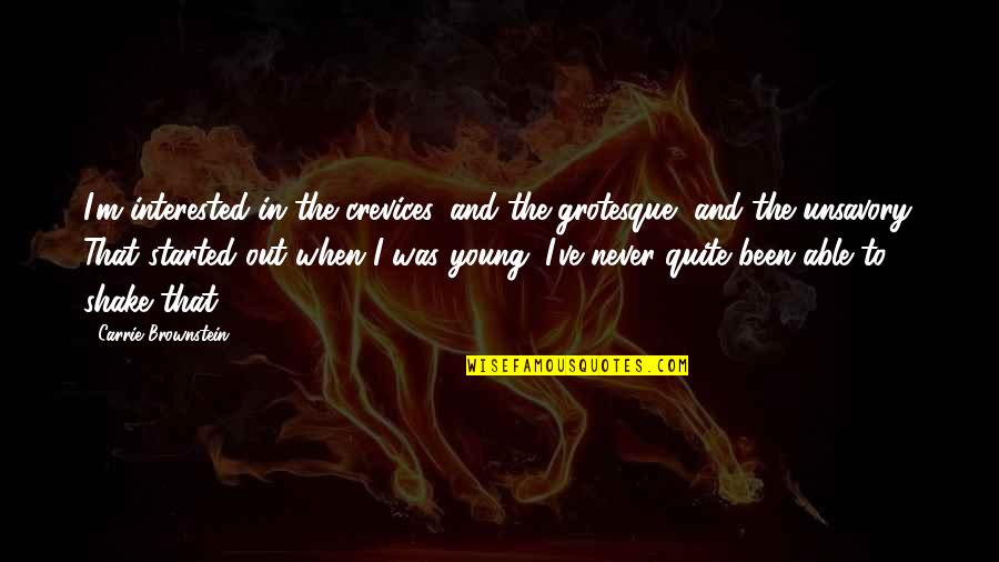 Never Quit Quotes By Carrie Brownstein: I'm interested in the crevices, and the grotesque, Never Quit Quotes By Carrie Brownstein: I'm interested in the crevices, and the grotesque,