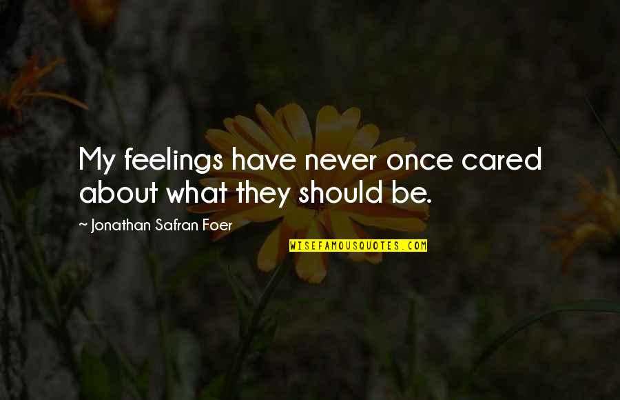 Never Really Cared Quotes By Jonathan Safran Foer: My feelings have never once cared about what