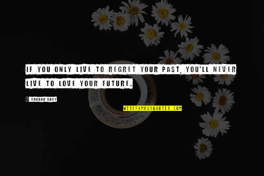 Never Regret Past Quotes By Edward Grey: If you only live to regret your past, Never Regret Past Quotes By Edward Grey: If you only live to regret your past,