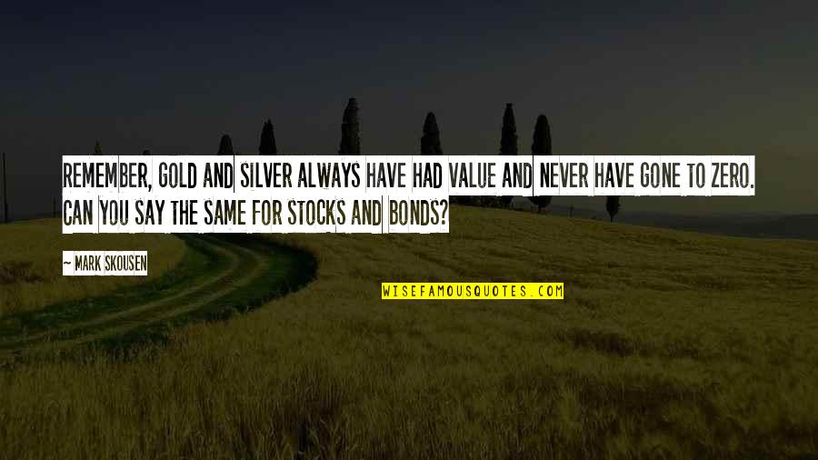 Never Say Always Quotes By Mark Skousen: Remember, gold and silver always have had value