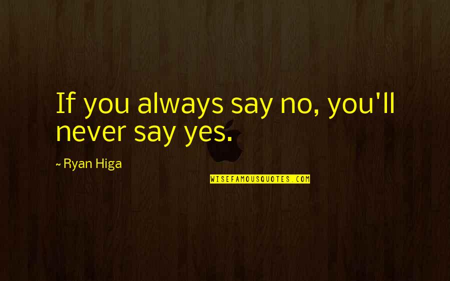 Never Say Always Quotes By Ryan Higa: If you always say no, you'll never say