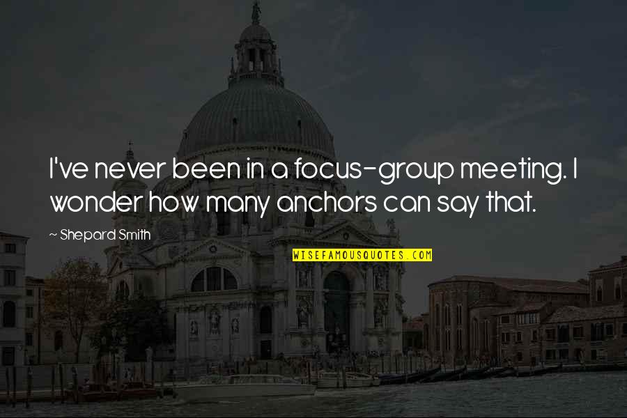Never Say I Can't Quotes By Shepard Smith: I've never been in a focus-group meeting. I