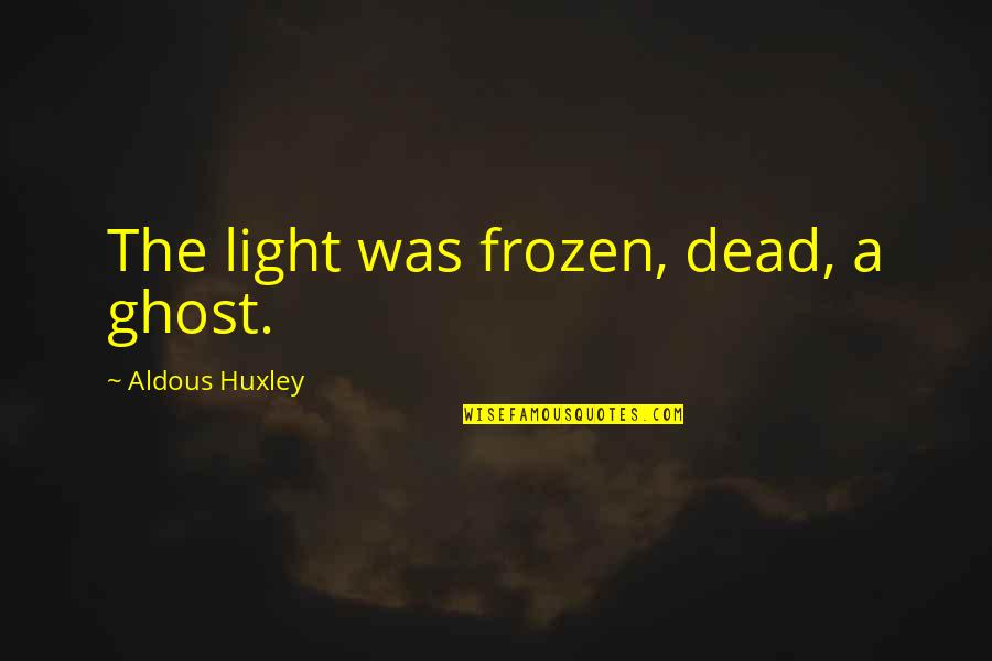 Never Say Quit Quotes By Aldous Huxley: The light was frozen, dead, a ghost.