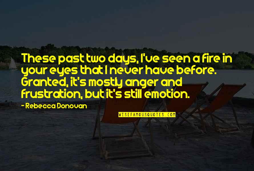 Never Seen Before Quotes By Rebecca Donovan: These past two days, I've seen a fire Never Seen Before Quotes By Rebecca Donovan: These past two days, I've seen a fire