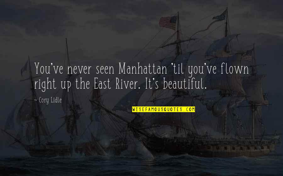 Never Seen Quotes By Cory Lidle: You've never seen Manhattan 'til you've flown right