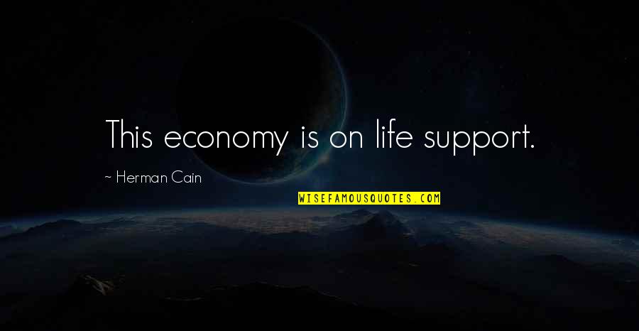 Never Settling For Less Than You Deserve Quotes By Herman Cain: This economy is on life support.