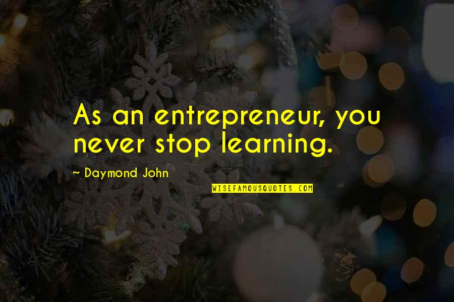 Never Stop Learning Quotes By Daymond John: As an entrepreneur, you never stop learning.