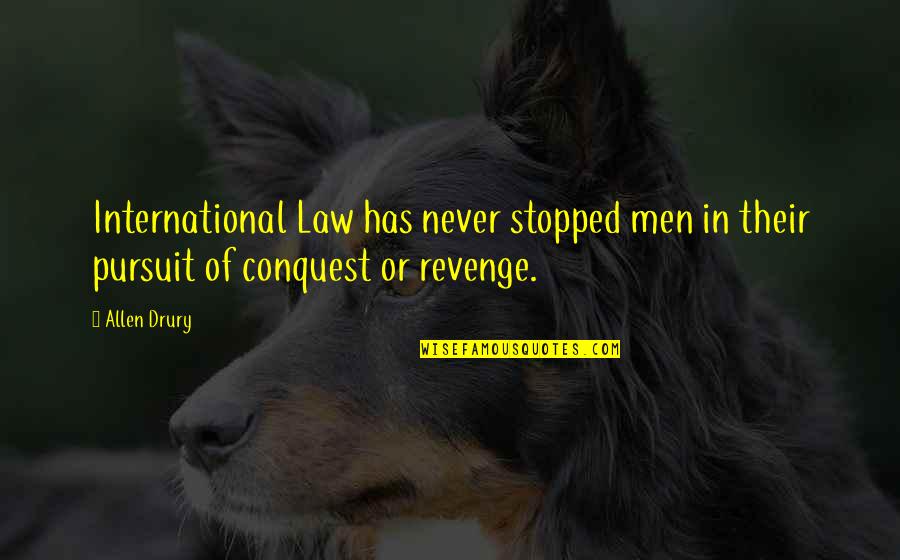 Never Stopped Quotes By Allen Drury: International Law has never stopped men in their