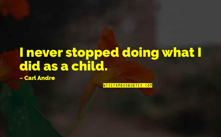 Never Stopped Quotes By Carl Andre: I never stopped doing what I did as Never Stopped Quotes By Carl Andre: I never stopped doing what I did as