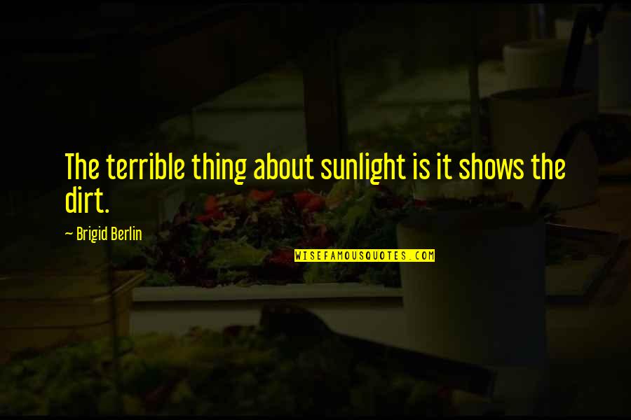 Never Surrendering Quotes By Brigid Berlin: The terrible thing about sunlight is it shows