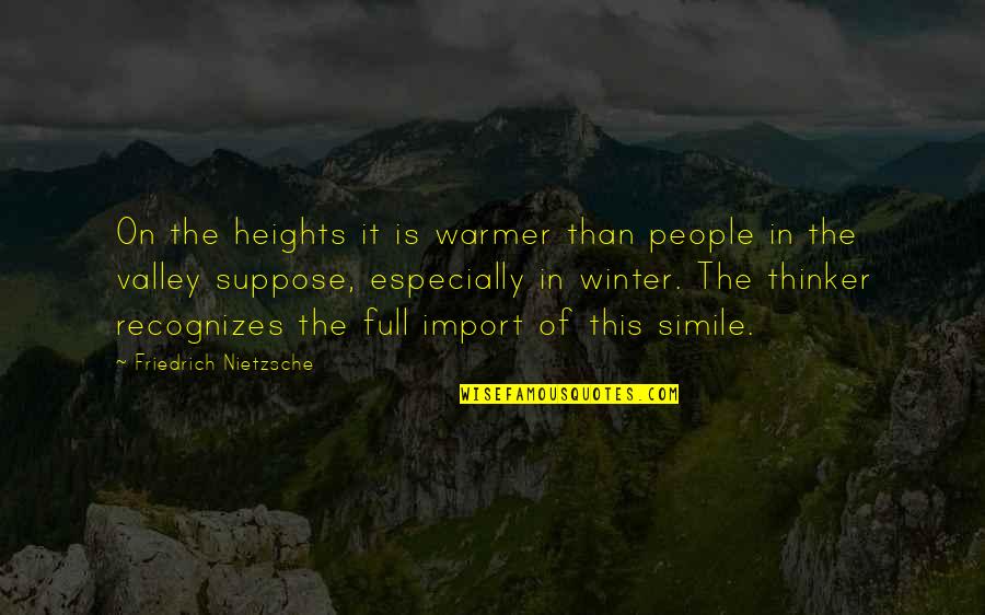 Never Take Anything For Granted Quotes By Friedrich Nietzsche: On the heights it is warmer than people