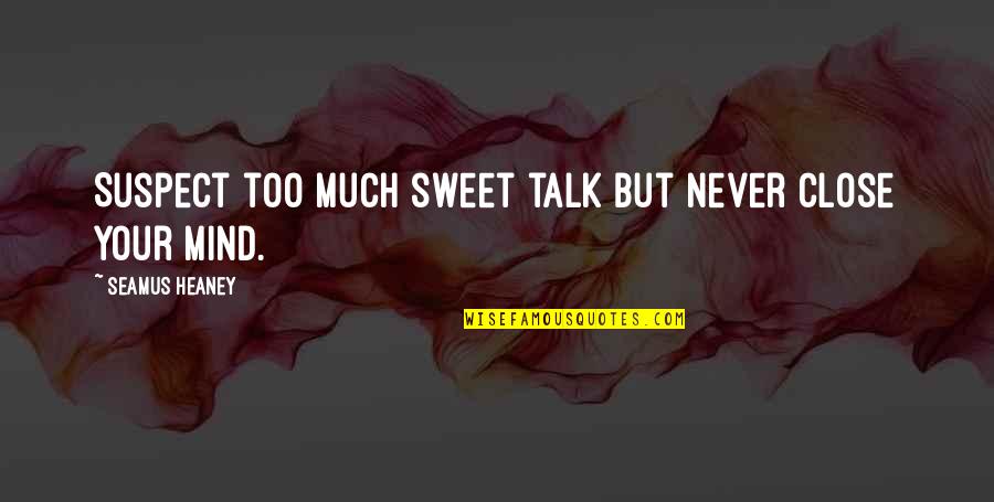 Never Talk Too Much Quotes By Seamus Heaney: Suspect too much sweet talk but never close