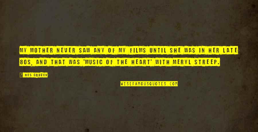 Never The Late Quotes By Wes Craven: My mother never saw any of my films Never The Late Quotes By Wes Craven: My mother never saw any of my films