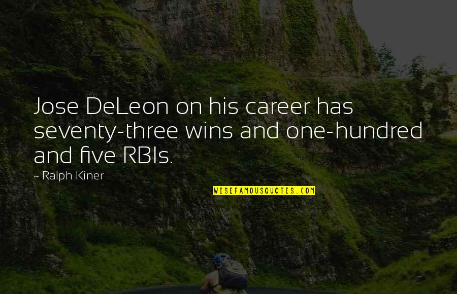 Never Too Late To Travel Quotes By Ralph Kiner: Jose DeLeon on his career has seventy-three wins