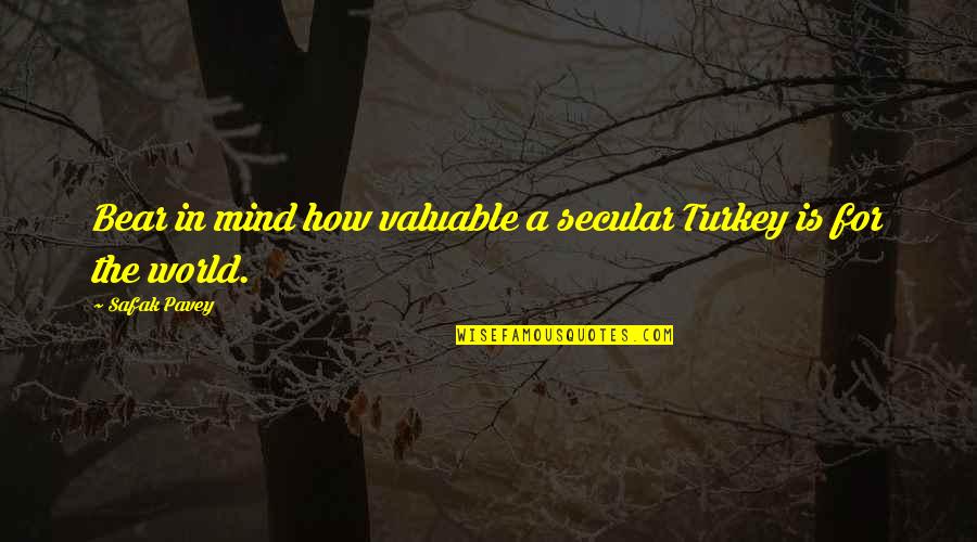 Never Trust A Snake Quotes By Safak Pavey: Bear in mind how valuable a secular Turkey
