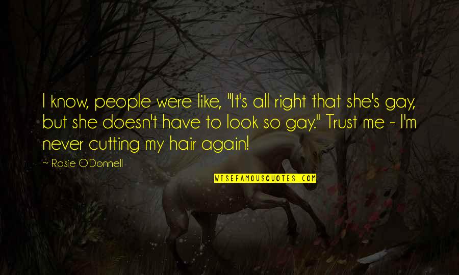 Never Trust Again Quotes By Rosie O'Donnell: I know, people were like, "It's all right Never Trust Again Quotes By Rosie O'Donnell: I know, people were like, "It's all right