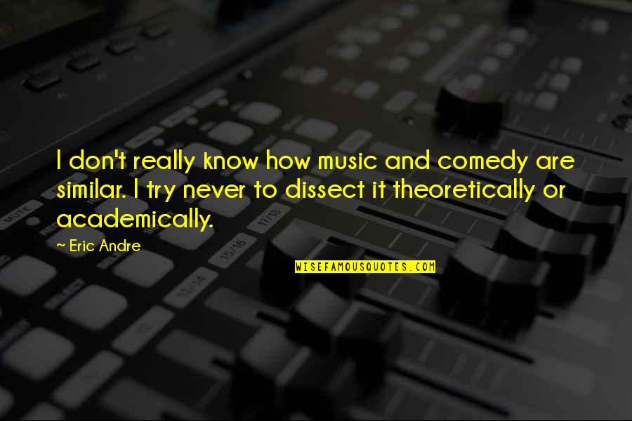Never Try Never Know Quotes By Eric Andre: I don't really know how music and comedy