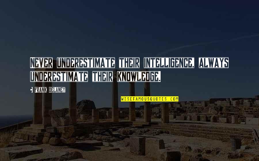 Never Underestimate Intelligence Quotes By Frank Delaney: Never underestimate their intelligence, always underestimate their knowledge.