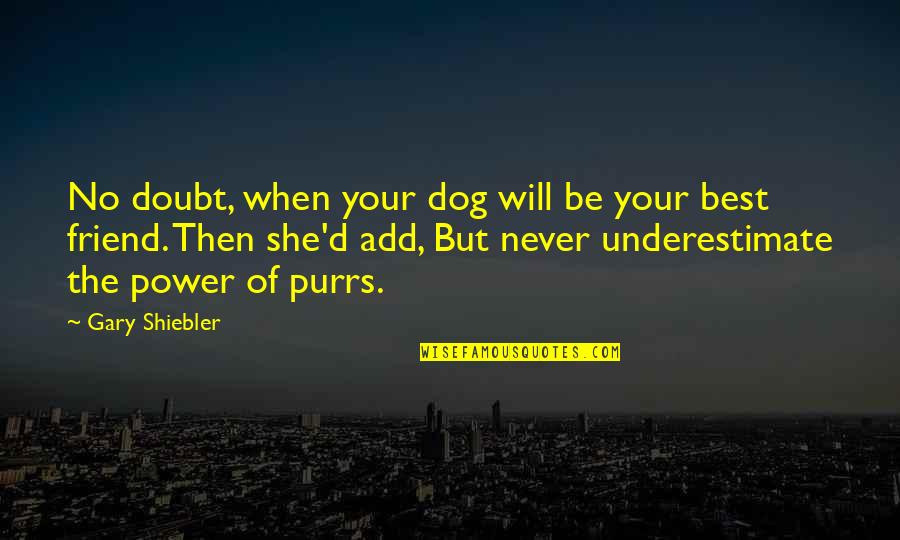Never Underestimate The Power Of Quotes By Gary Shiebler: No doubt, when your dog will be your