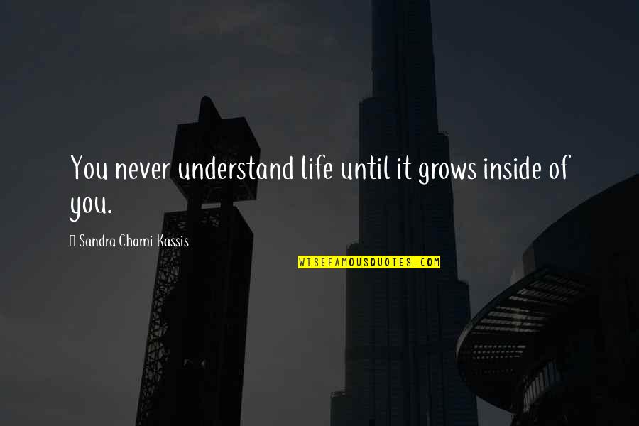 Never Understand Life Quotes By Sandra Chami Kassis: You never understand life until it grows inside