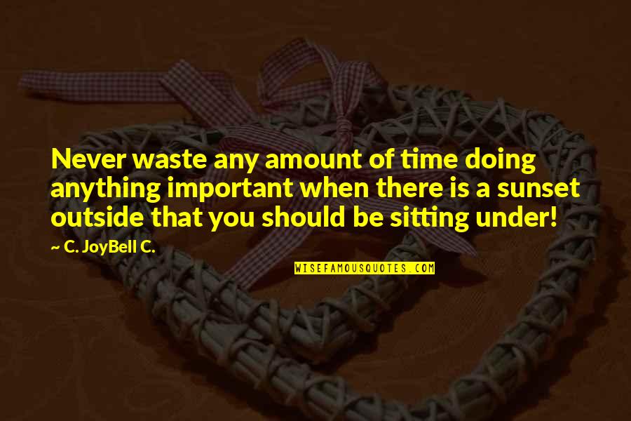 Never Waste Time Quotes By C. JoyBell C.: Never waste any amount of time doing anything