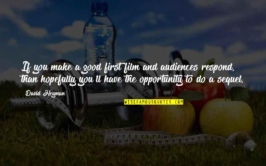 Never Yet Melted Quotes By David Heyman: If you make a good first film and