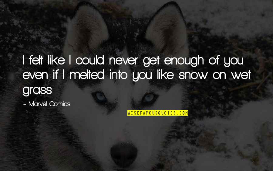Never Yet Melted Quotes By Marvel Comics: I felt like I could never get enough