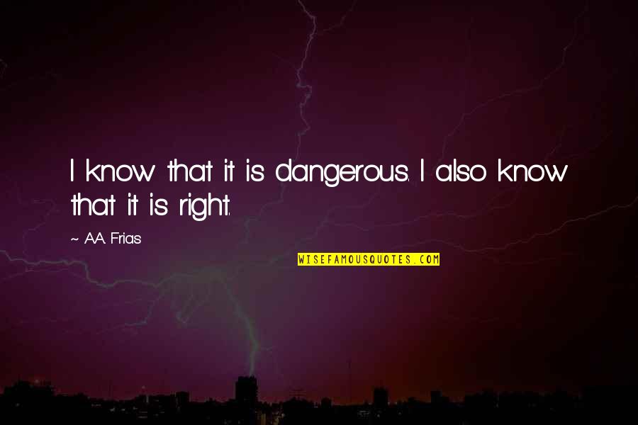 Neverwet Spray Quotes By A.A. Frias: I know that it is dangerous. I also
