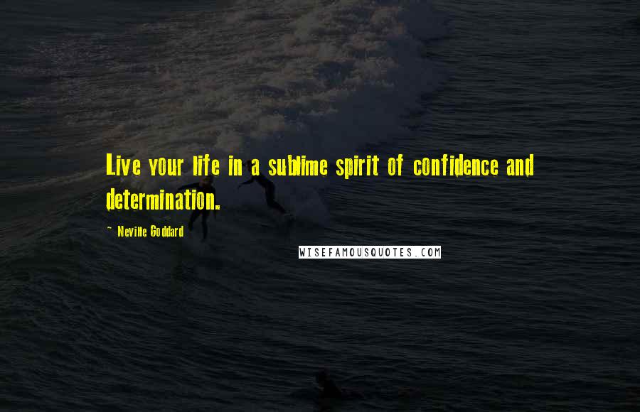 Neville Goddard quotes: Live your life in a sublime spirit of confidence and determination.