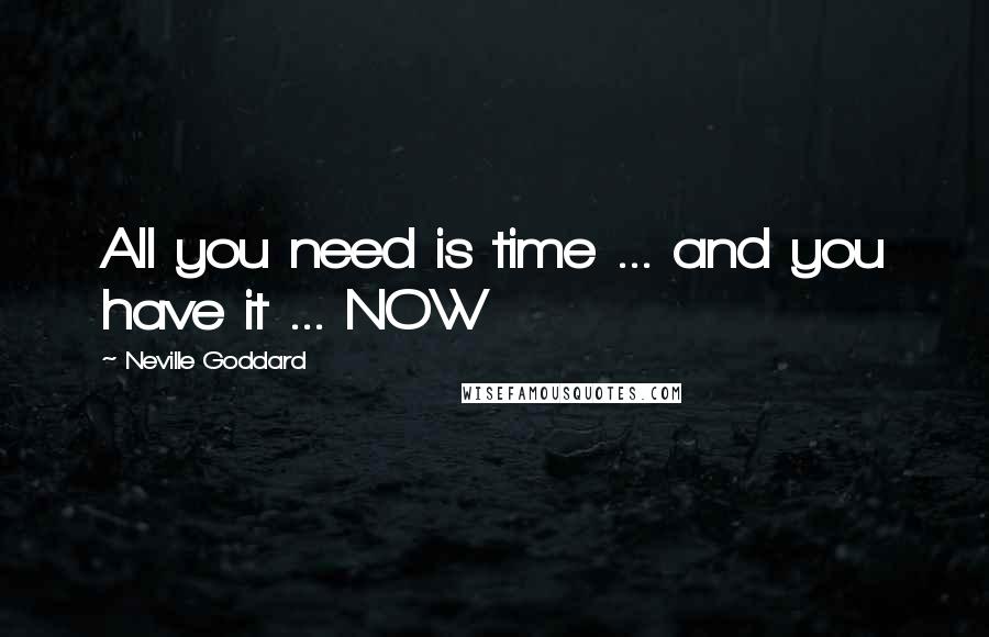 Neville Goddard quotes: All you need is time ... and you have it ... NOW