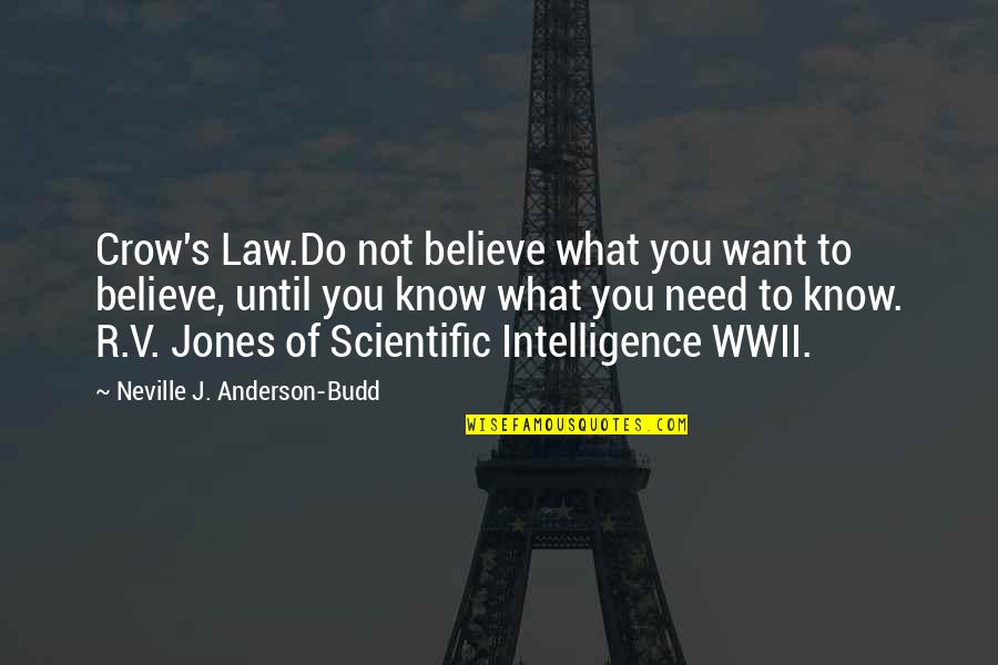 Neville's Quotes By Neville J. Anderson-Budd: Crow's Law.Do not believe what you want to