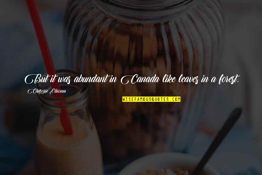 Nevolje Jednog Quotes By Chigozie Obioma: But it was abundant in Canada like leaves