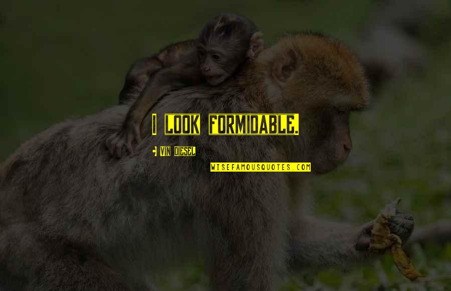 Nevus Comedonicus Quotes By Vin Diesel: I look formidable.