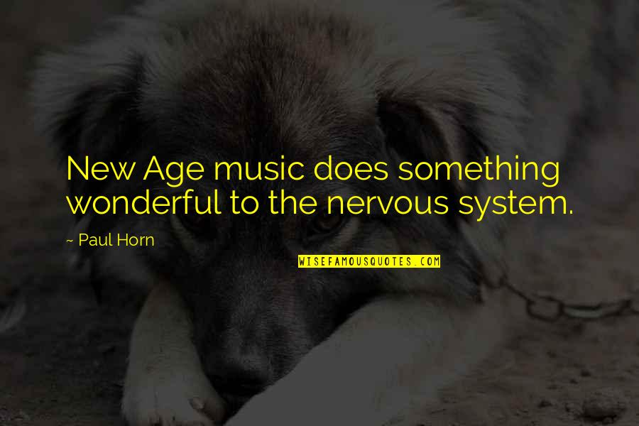 New Age Quotes By Paul Horn: New Age music does something wonderful to the