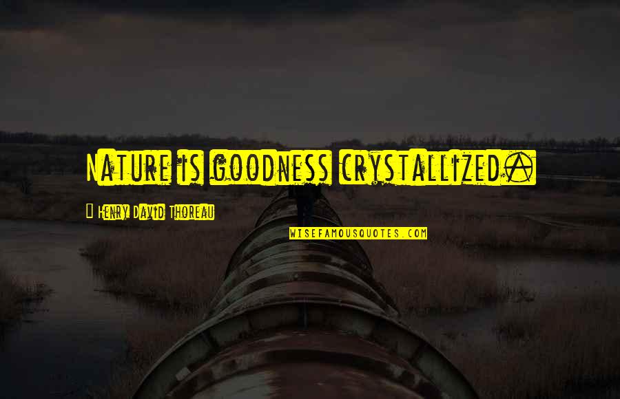 New Beddings Quotes By Henry David Thoreau: Nature is goodness crystallized. New Beddings Quotes By Henry David Thoreau: Nature is goodness crystallized.