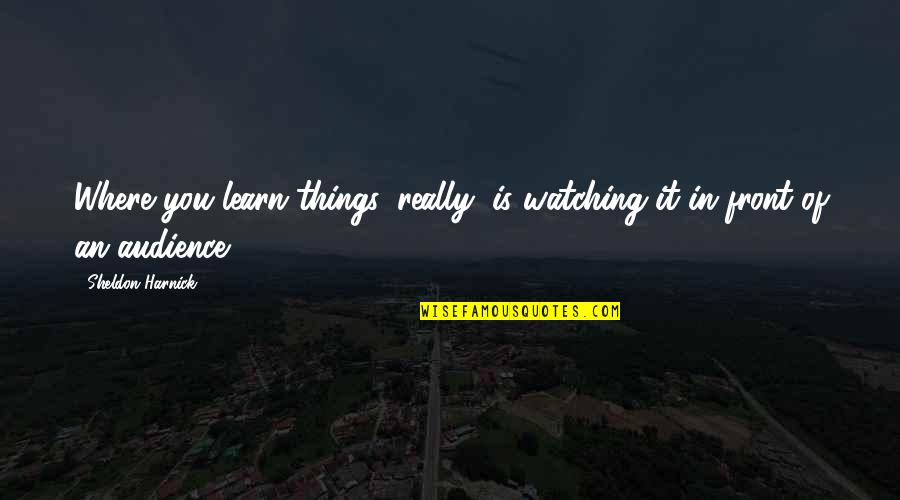 New Beginnings College Quotes By Sheldon Harnick: Where you learn things, really, is watching it