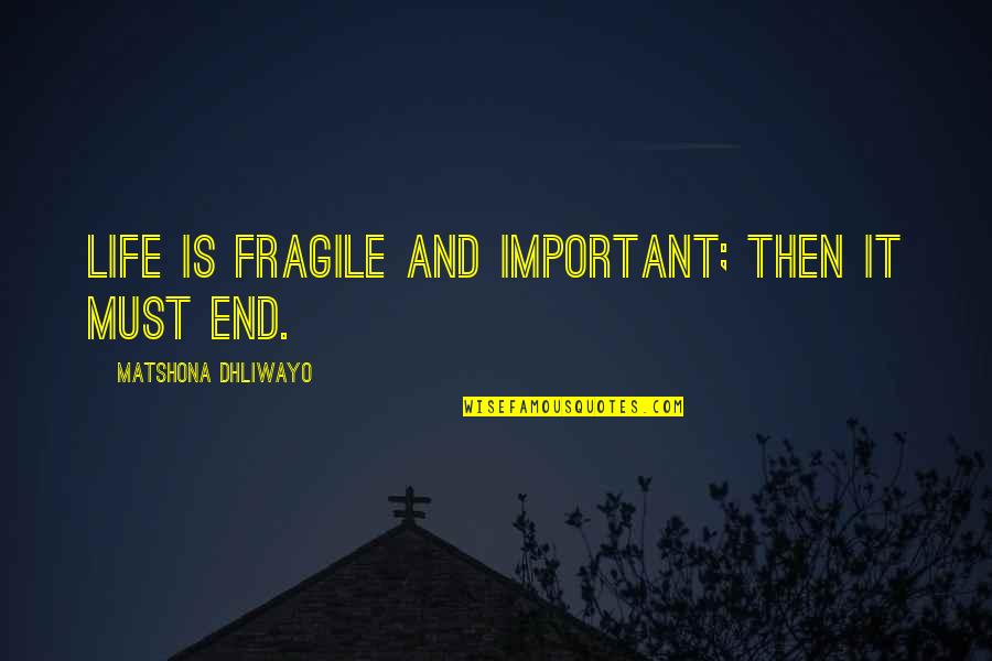 New Beginnings From The Bible Quotes By Matshona Dhliwayo: Life is fragile and important; then it must New Beginnings From The Bible Quotes By Matshona Dhliwayo: Life is fragile and important; then it must