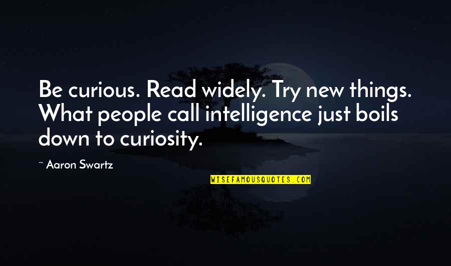 New Books Quotes By Aaron Swartz: Be curious. Read widely. Try new things. What