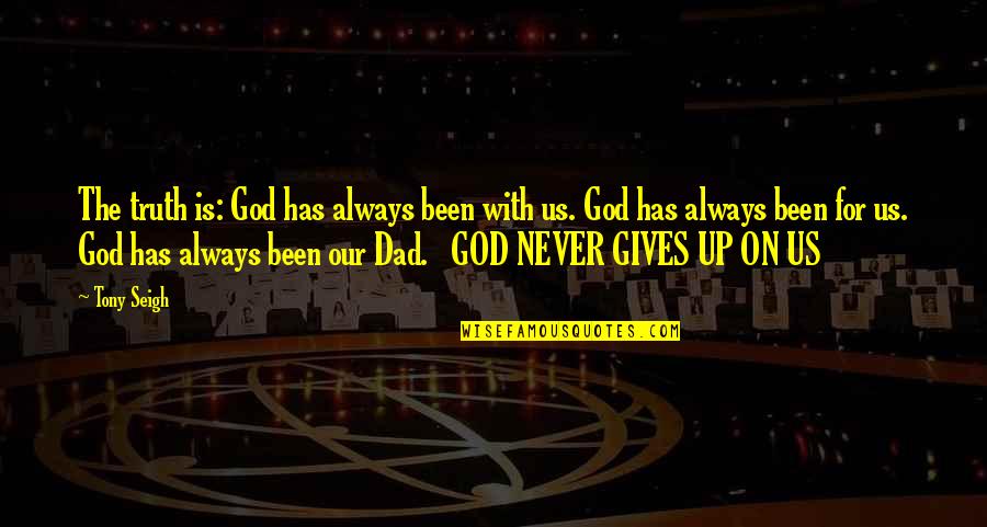 New Bride Welcome Quotes By Tony Seigh: The truth is: God has always been with